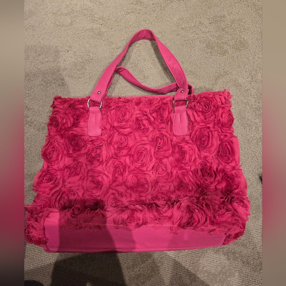 Elegant Pink Floral Tote Bag